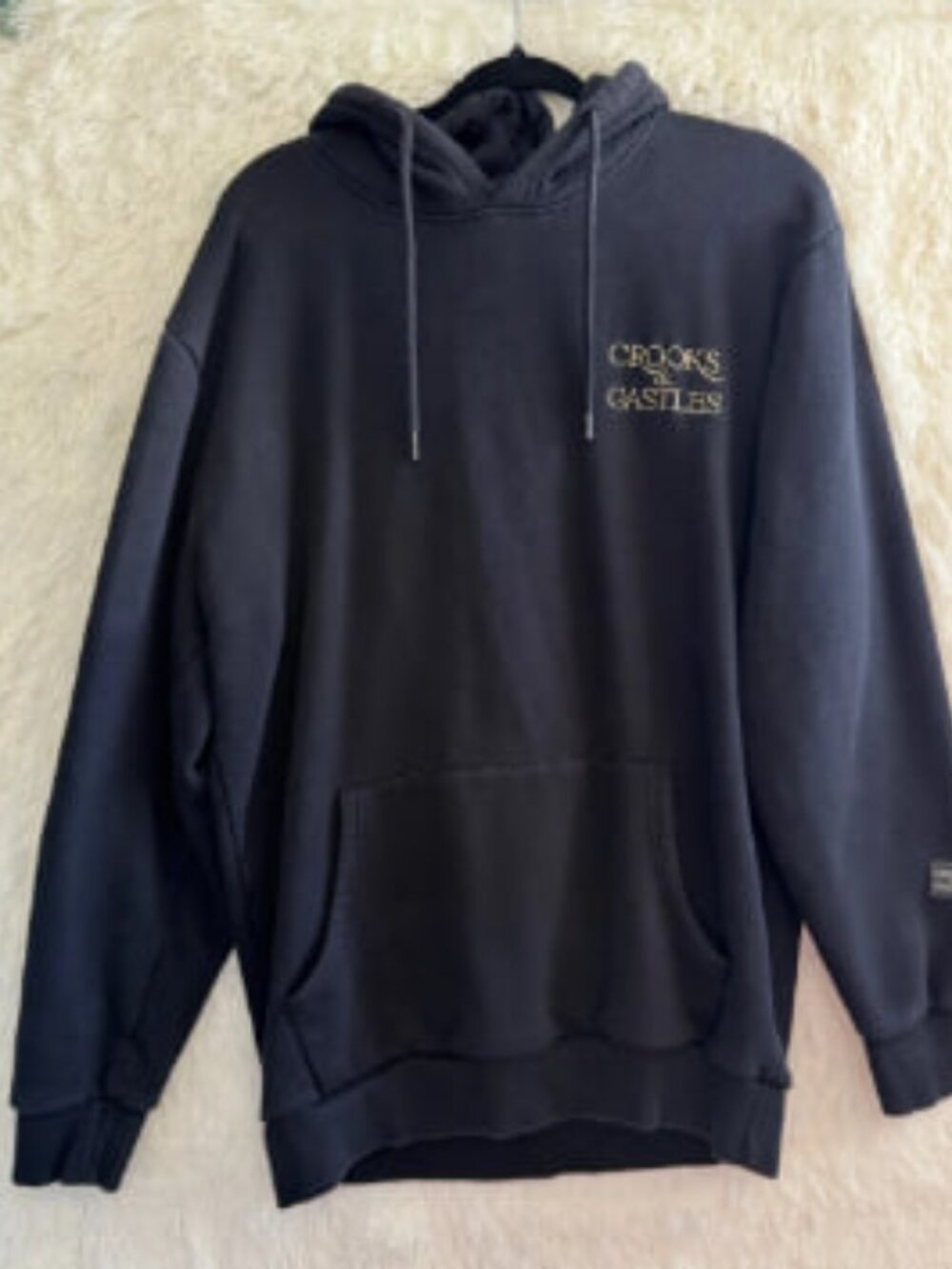 Crooks & Castles Black Pullover Hoodie with Gold Logo